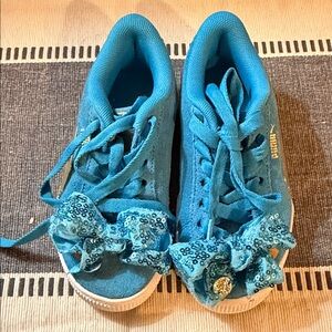 Puma Kids Blue Cookie Monster Sneakers with Sequined Bow